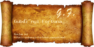 Gubányi Fortuna névjegykártya